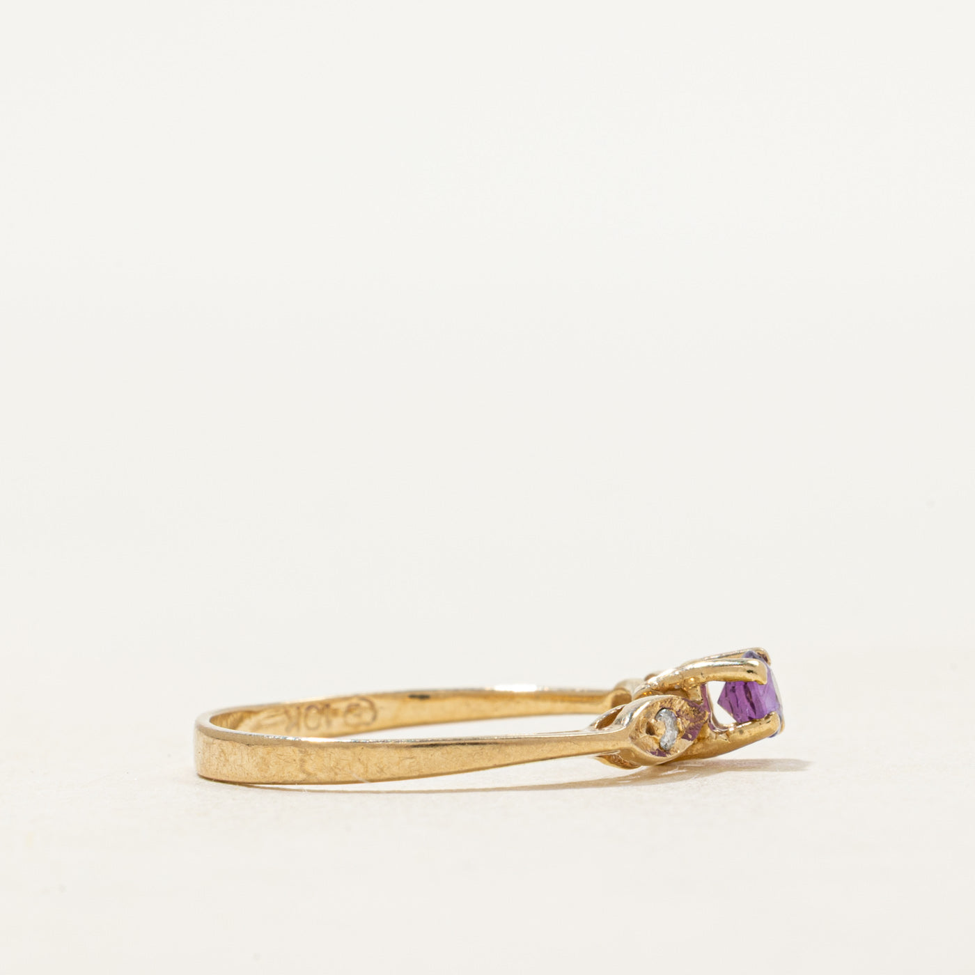 Amethyst & Diamond Petite Ring | SZ 3.75