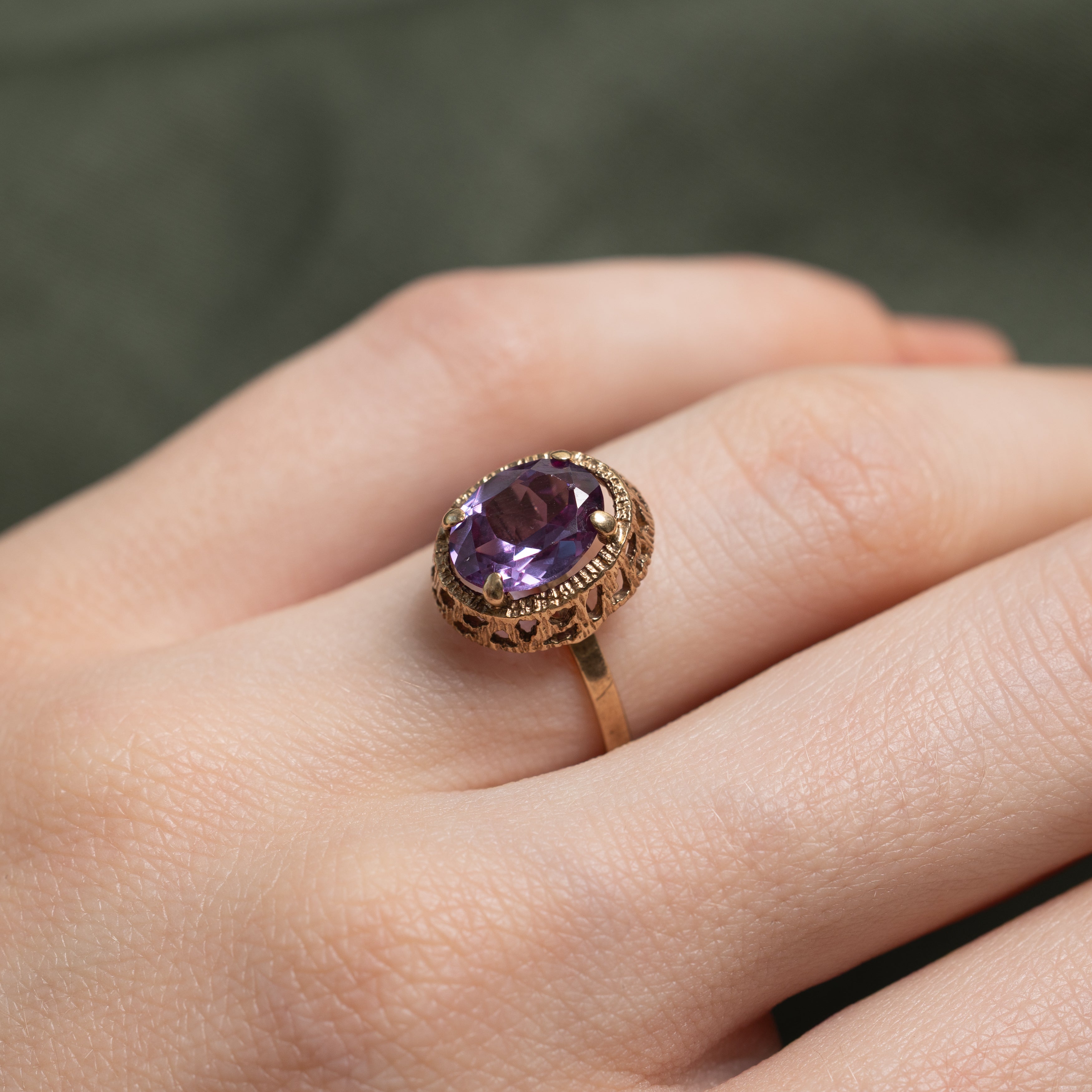 Oval Cut Synthetic Sapphire Ring | SZ 5.25