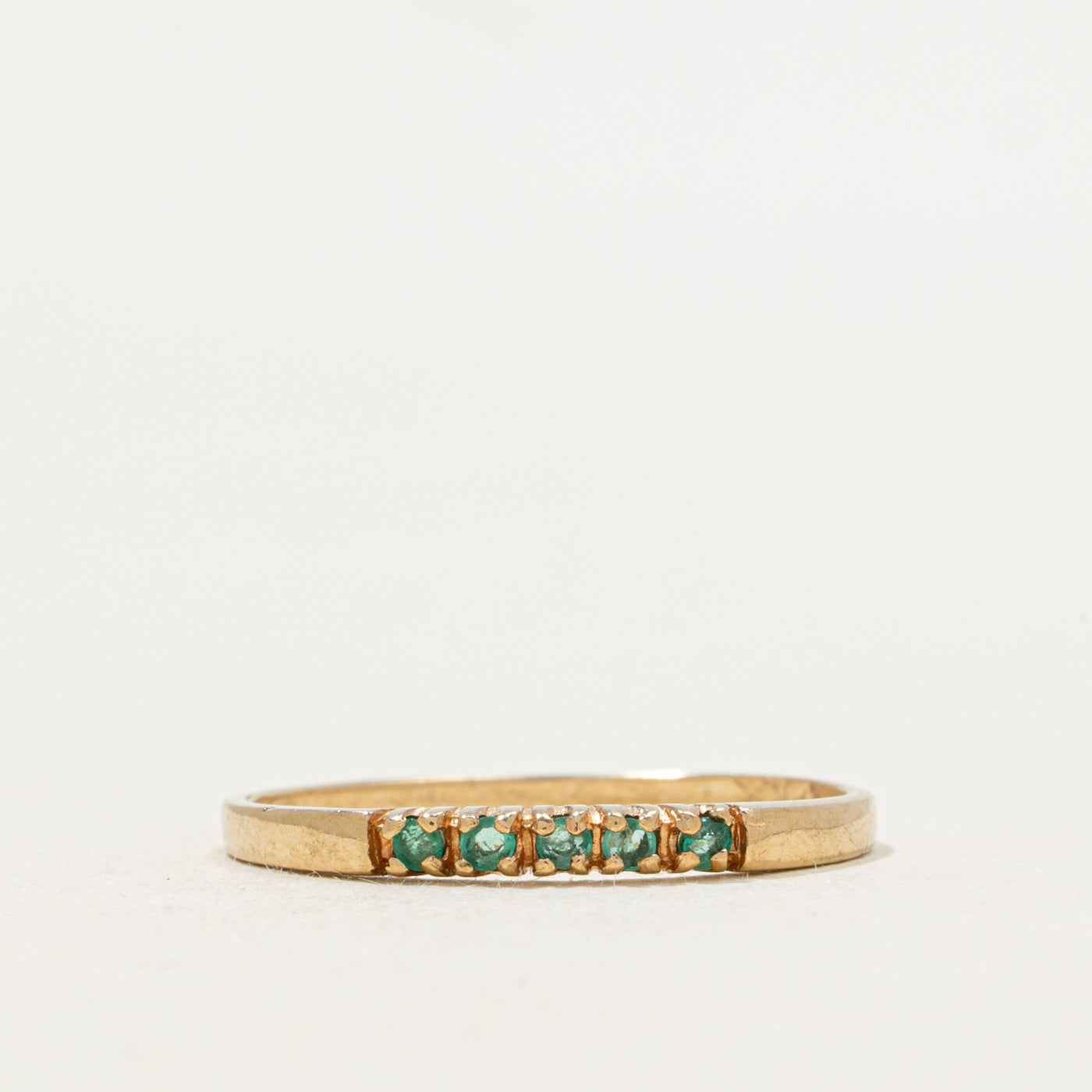 Five Stone Emerald Band | SZ 6.75