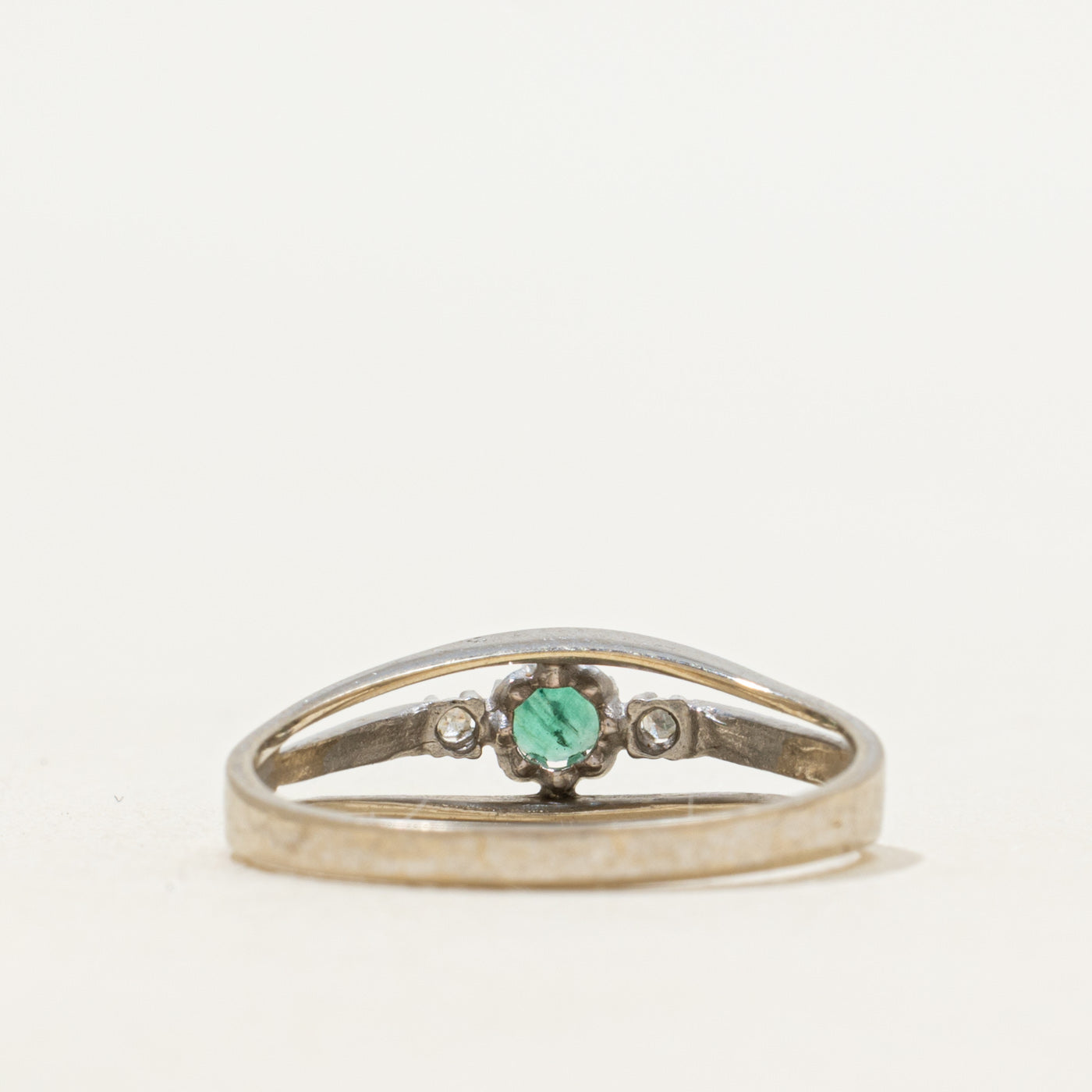 Solitaire Emerald Open Shank Ring | SZ 6.5