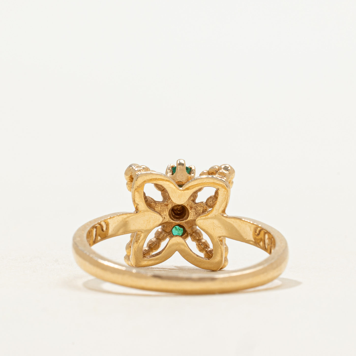 Emerald Column Open Butterfly Ring | SZ 6
