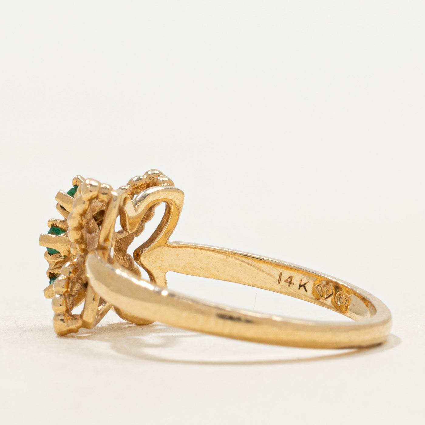 Emerald Column Open Butterfly Ring | SZ 6