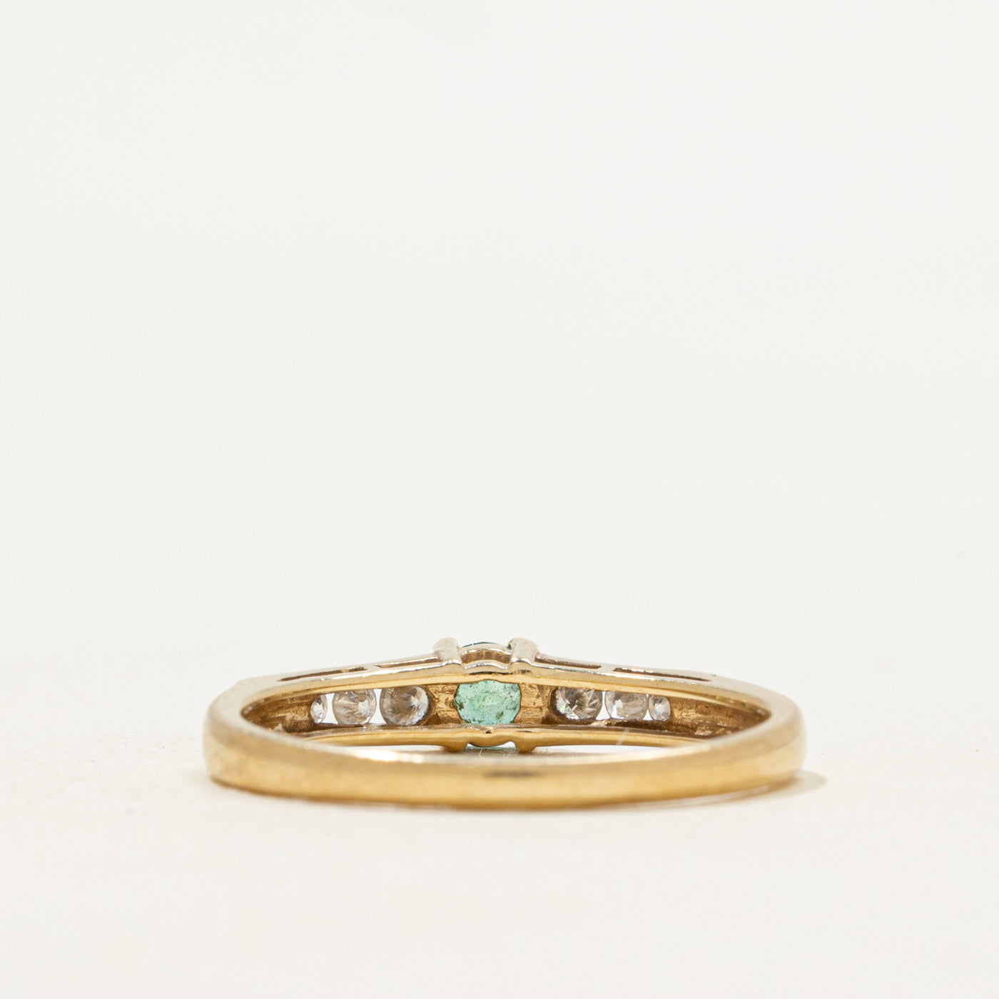 Emerald & Diamond Accented Ring | SZ 6