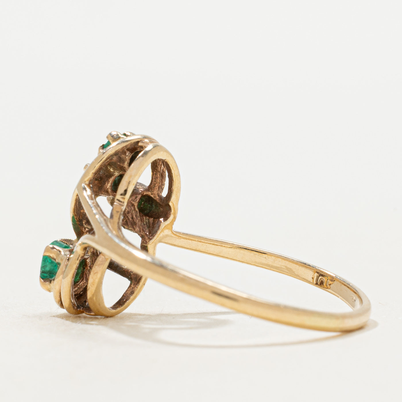 Emerald Swirl Design Ring | SZ 7.75