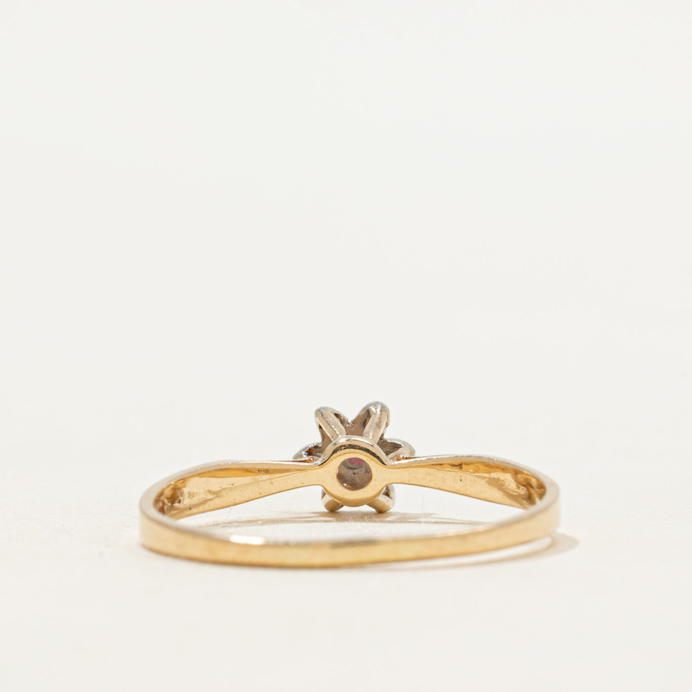 Ruby & Diamond Petal Ring | SZ 7.25