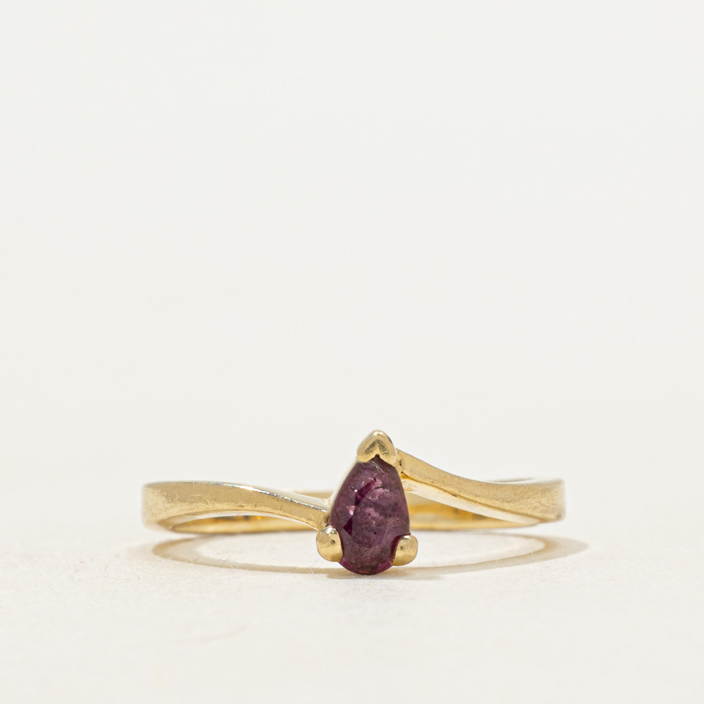 Pear Cut Ruby Bypass Ring | SZ 4