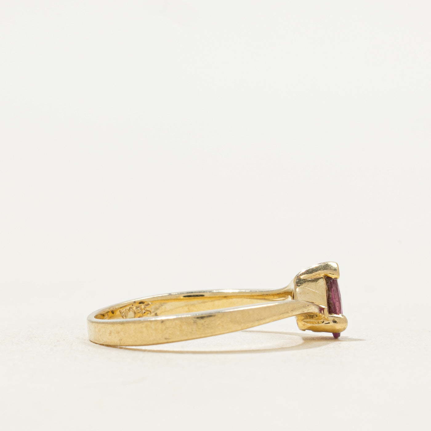 Pear Cut Ruby Bypass Ring | SZ 4