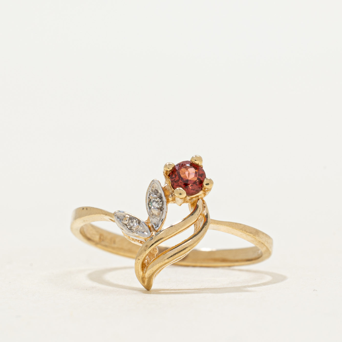 Ruby & Diamond Flower Ring | SZ 4.5