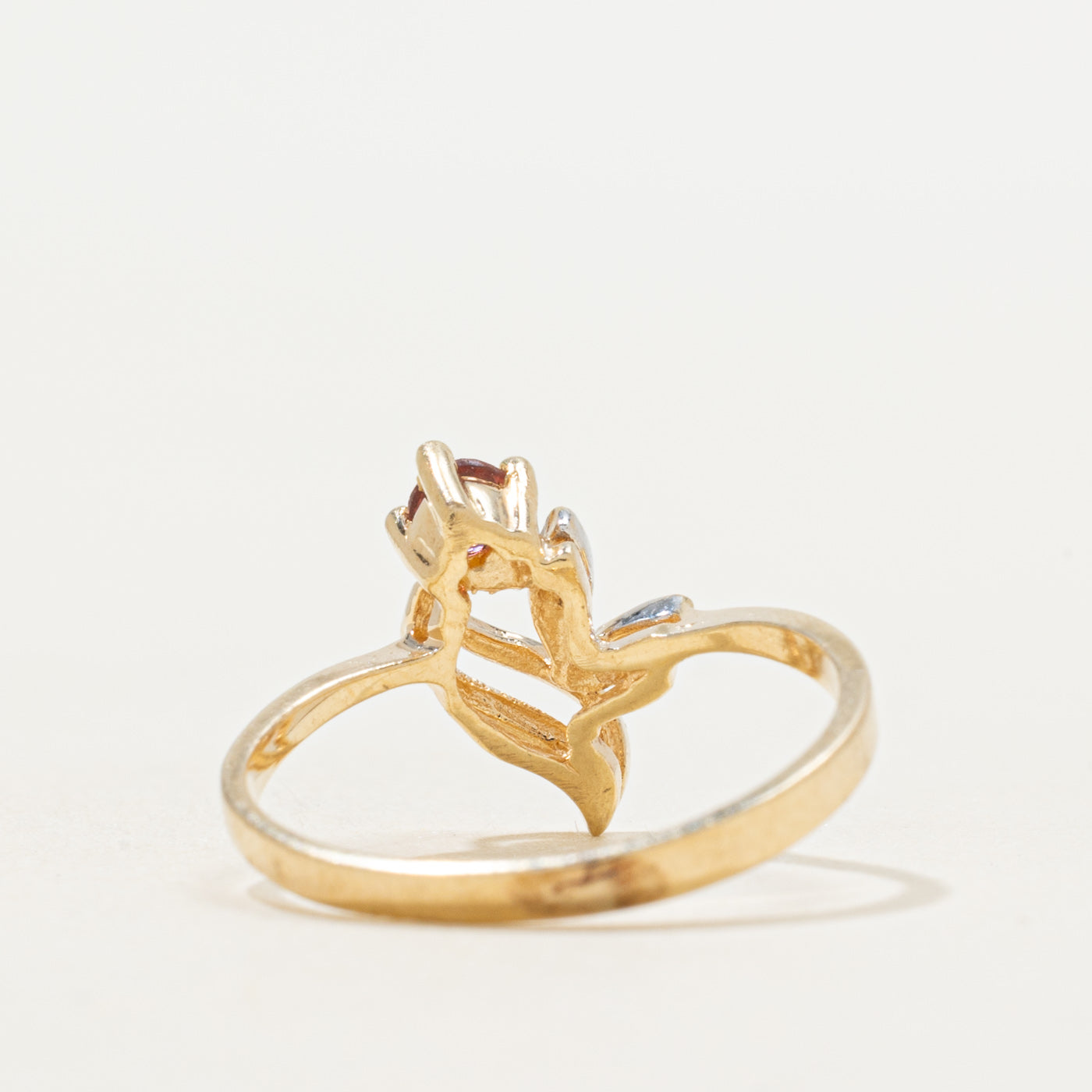 Ruby & Diamond Flower Ring | SZ 4.5