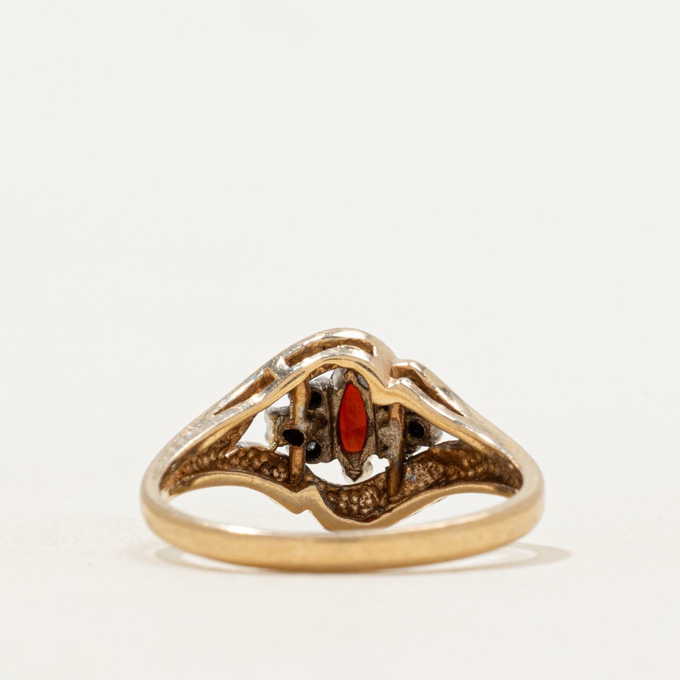 Marquise Cut Garnet & Diamond Accented Ring | SZ 6.25