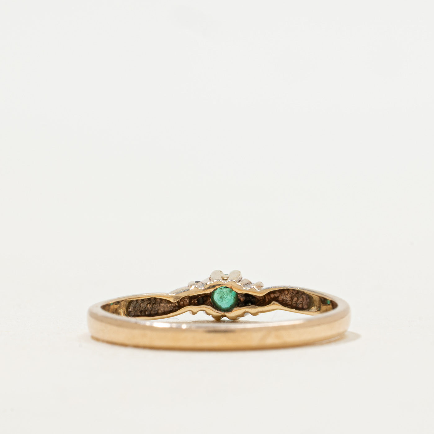 Emerald & Diamond Petite Ring | SZ 8.75