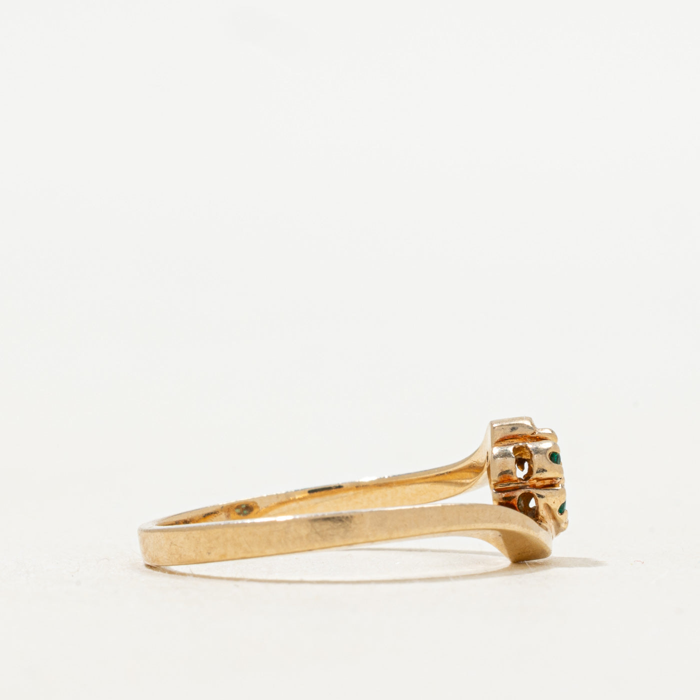 Synthetic Emerald Cluster Bypass Ring | SZ 5.25