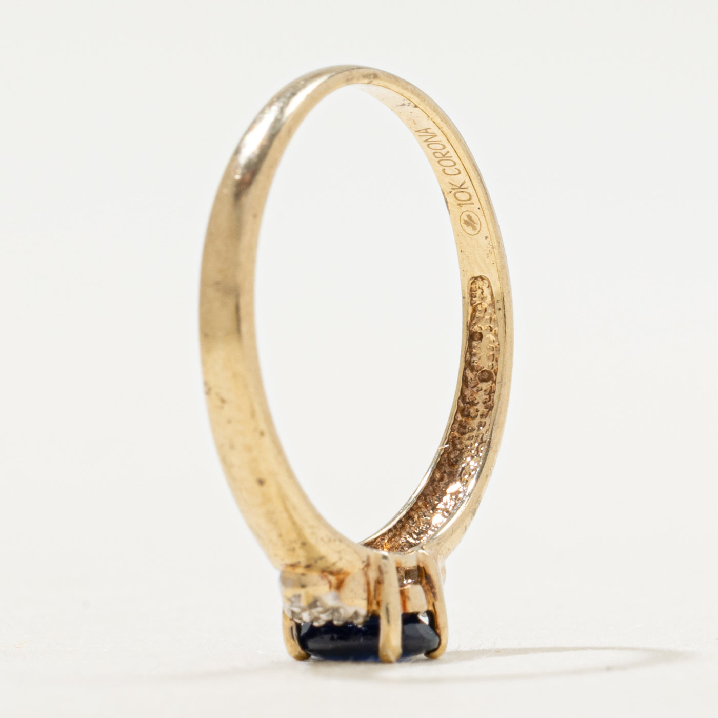 Oval Cut Sapphire & Diamond Accented Ring | SZ 6.75