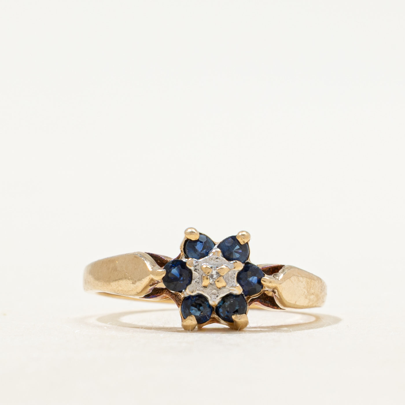 Sapphire & Diamond Petal Cluster Ring | SZ 2.75