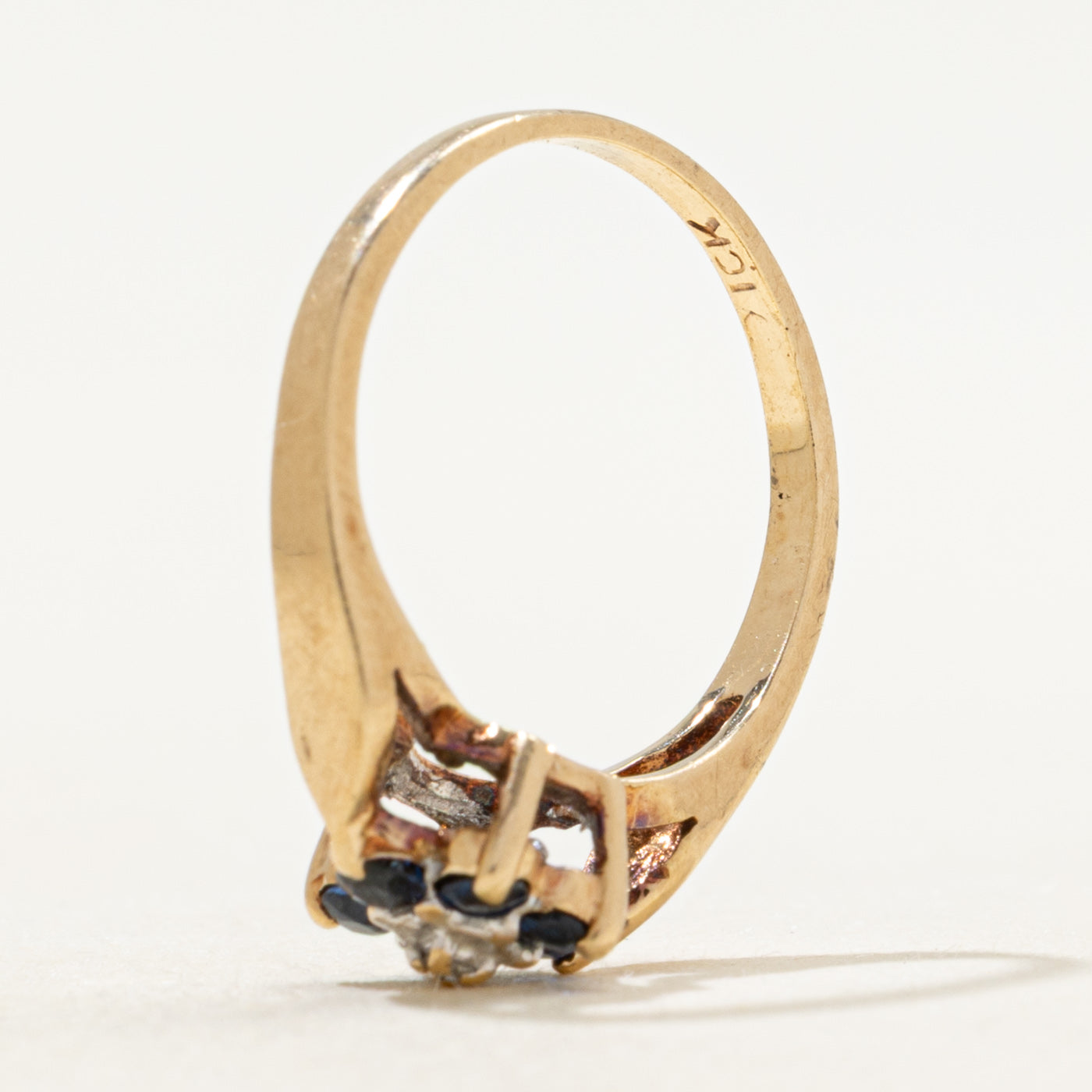 Sapphire & Diamond Petal Cluster Ring | SZ 2.75