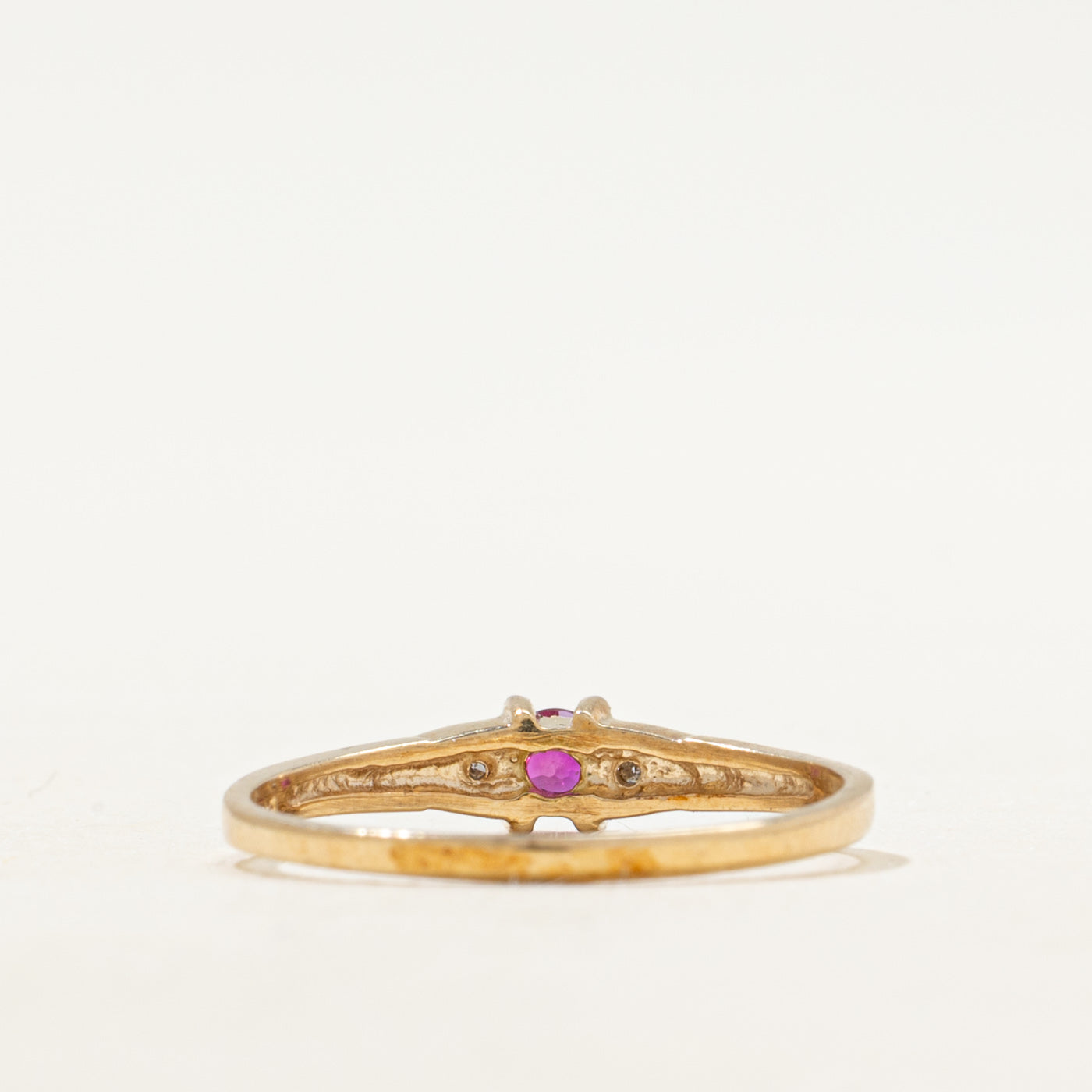 Synthetic Ruby & Natural Diamond Accented Ring | SZ 5.5