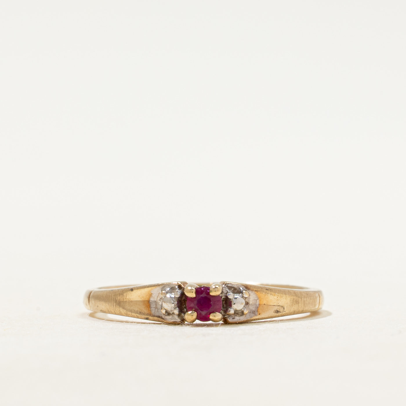 Ruby & Diamond Wave Ring | 0.33ct, 0.12ctw | SZ 5.25