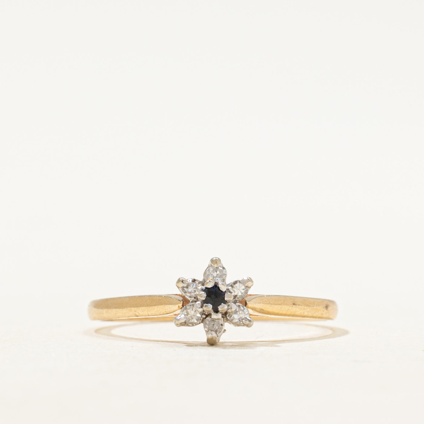 Sapphire & Diamond Petal Petite Ring | SZ 5.75