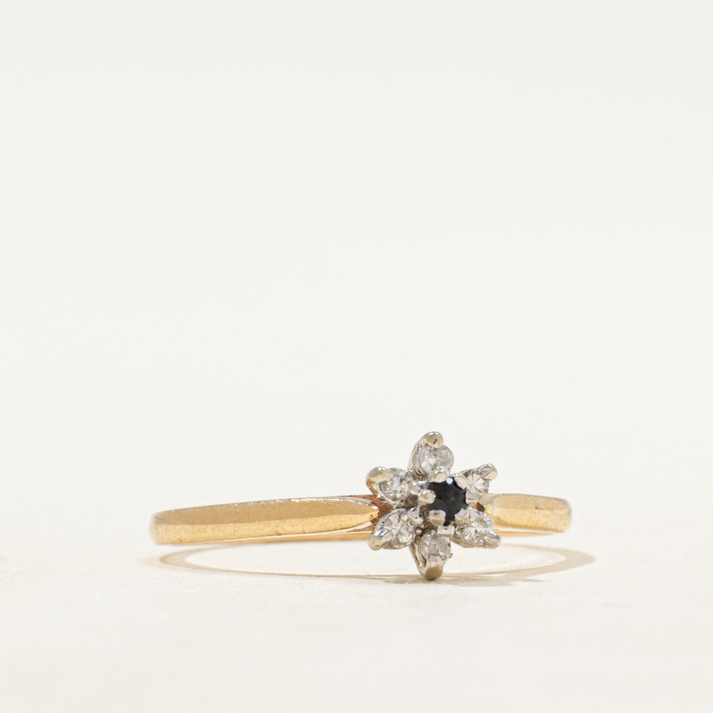 Sapphire & Diamond Petal Petite Ring | SZ 5.75