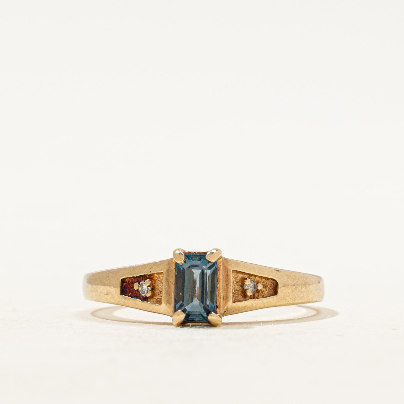 Blue Topaz & Diamond Accented Ring | SZ 6.25