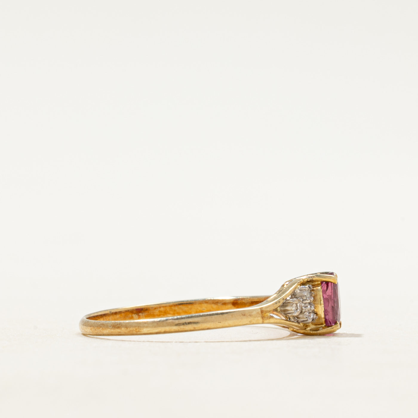 Oval Cut Ruby & Diamond Accented Ring | SZ 6.75