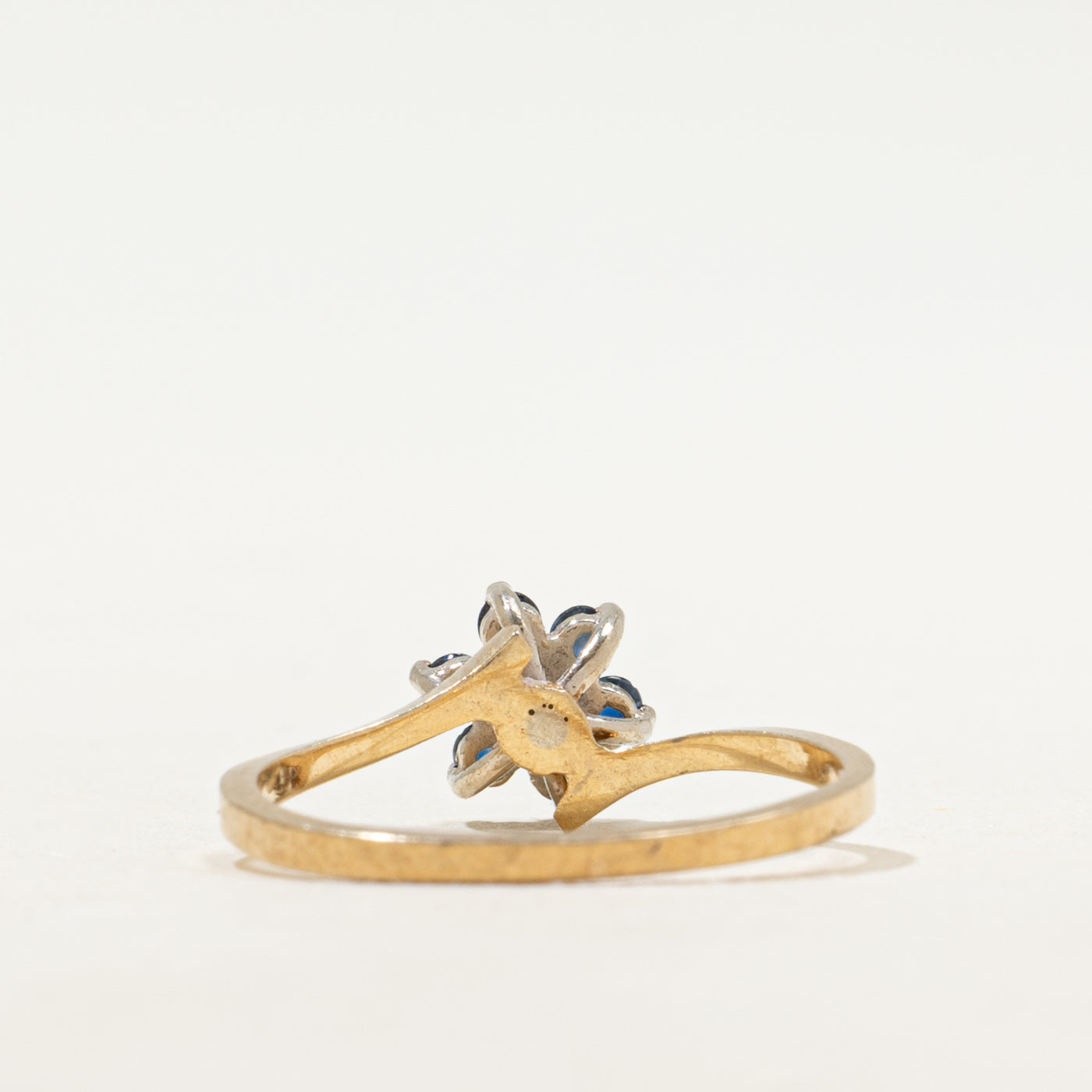 Sapphire & Diamond Petal Bypass Ring | SZ 6