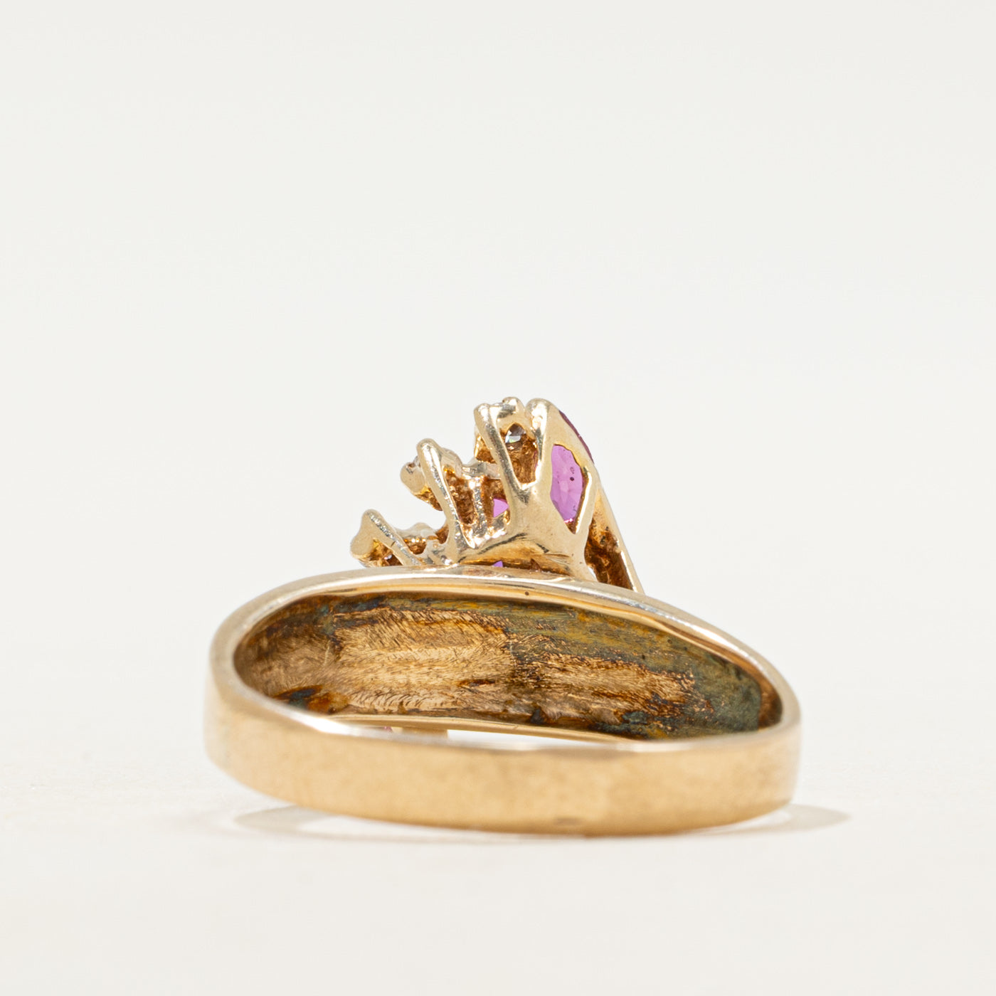 Marquise Cut Ruby & Diamond Waterfall Ring | SZ 7.25