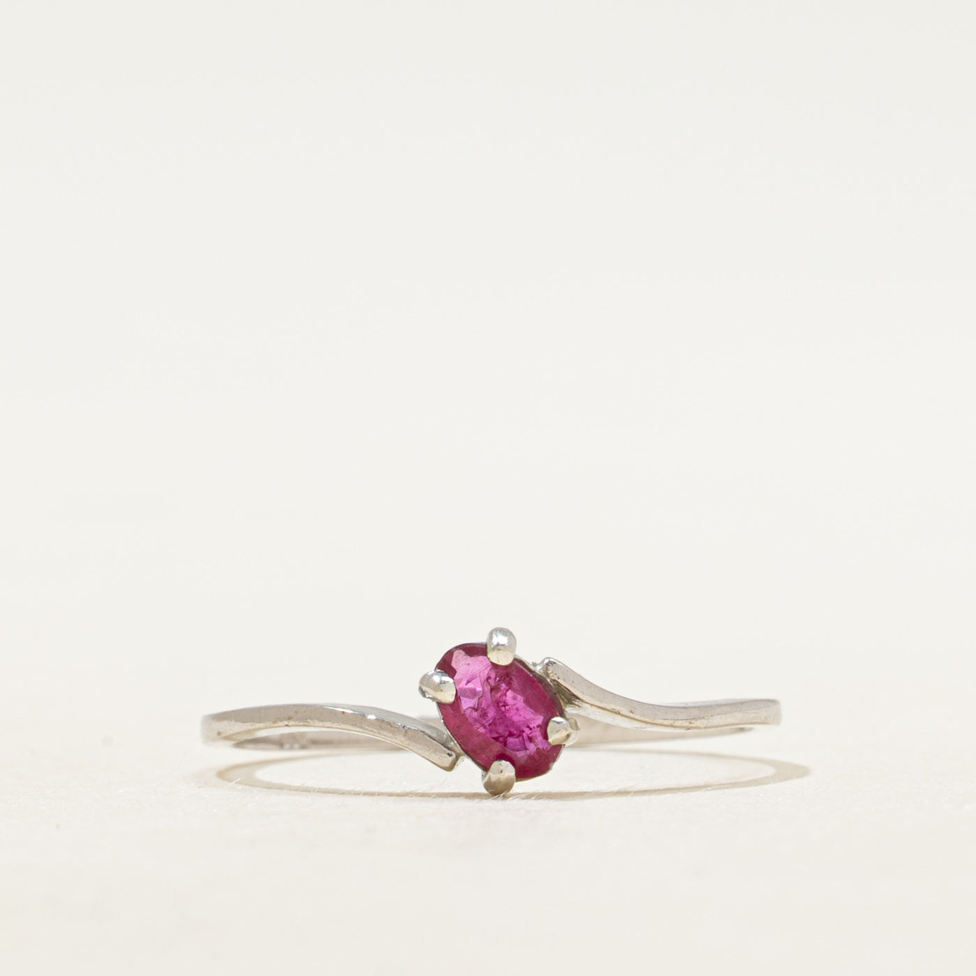Diagonal Set Ruby Bypass Ring | SZ 5.75
