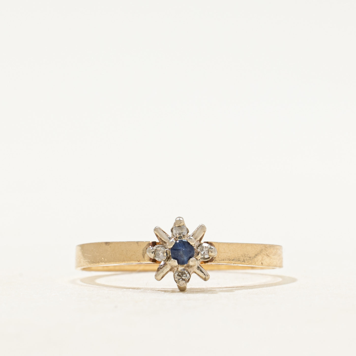 Sapphire & Diamond Petal Petite Ring | SZ 6