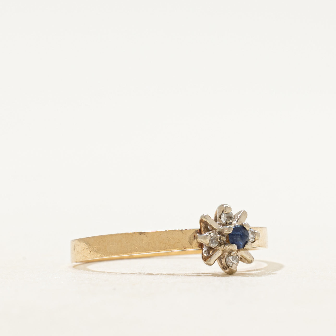 Sapphire & Diamond Petal Petite Ring | SZ 6