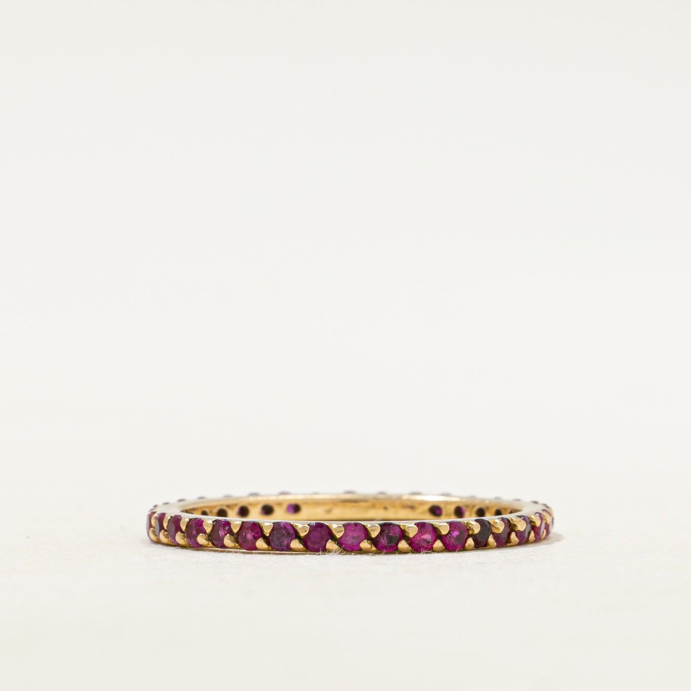 18k Eternity Synthetic Ruby Band | 1.55mm | SZ 7.25