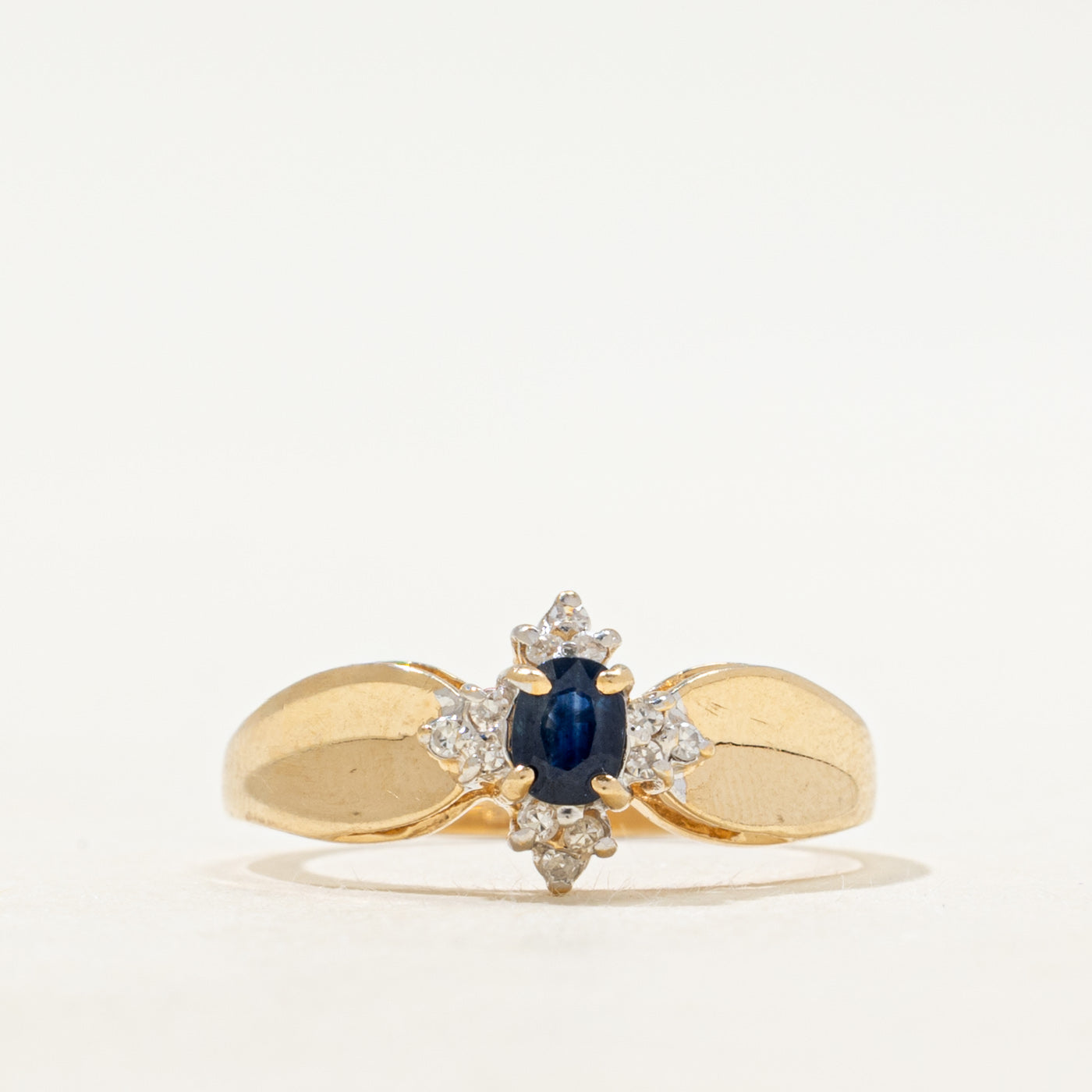 Sapphire & Diamond Reverse Tapered Ring | SZ 5.75