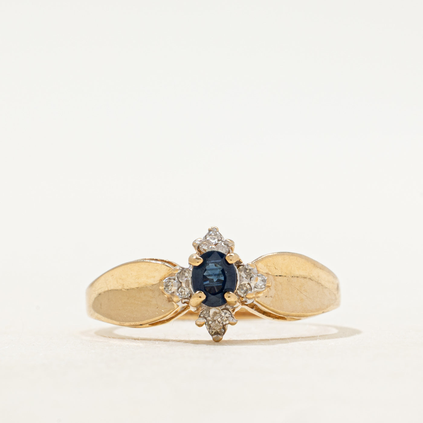 Sapphire & Diamond Reverse Tapered Ring | SZ 7