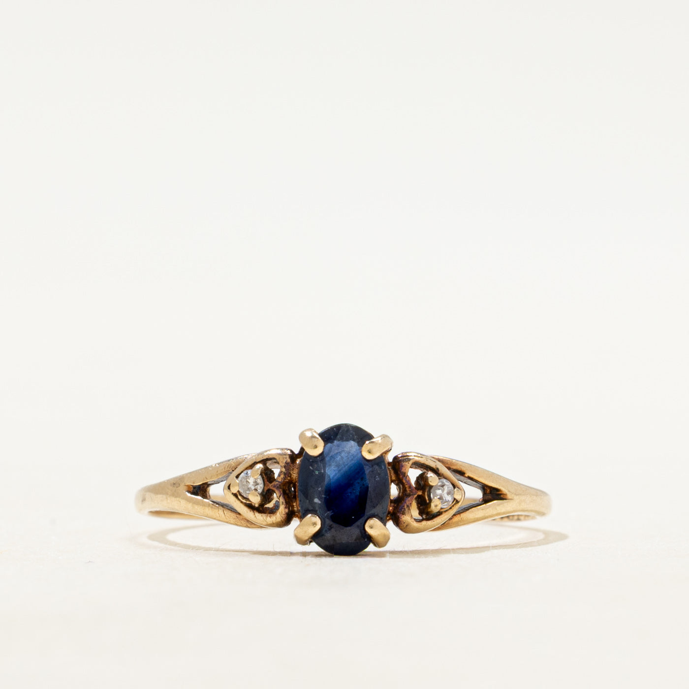 Sapphire & Diamond Heart Ring | SZ 8