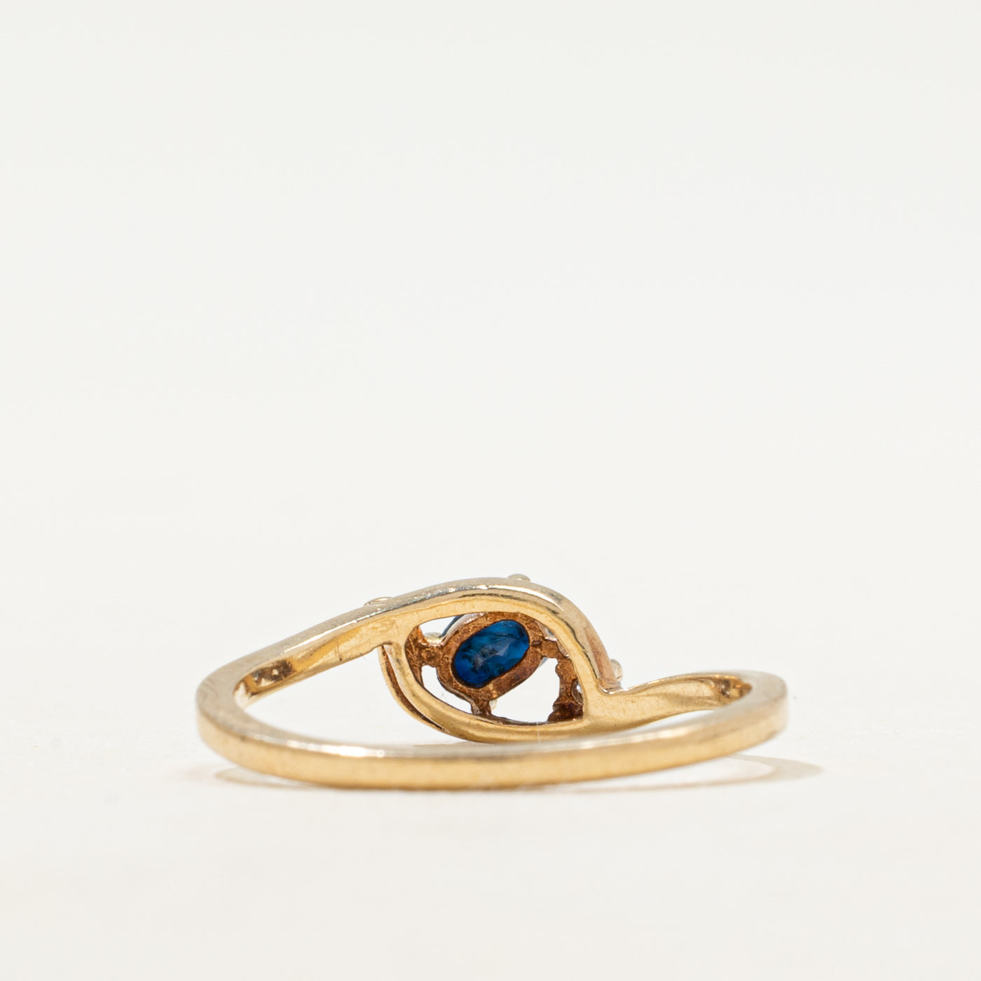 Sapphire & Diamond Open Bypass Ring | SZ 5.75