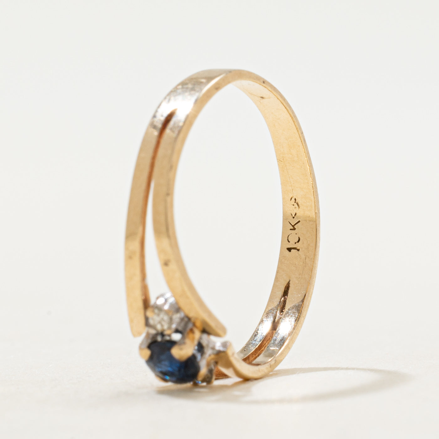 Sapphire & Diamond Open Shank Ring | SZ 5.5