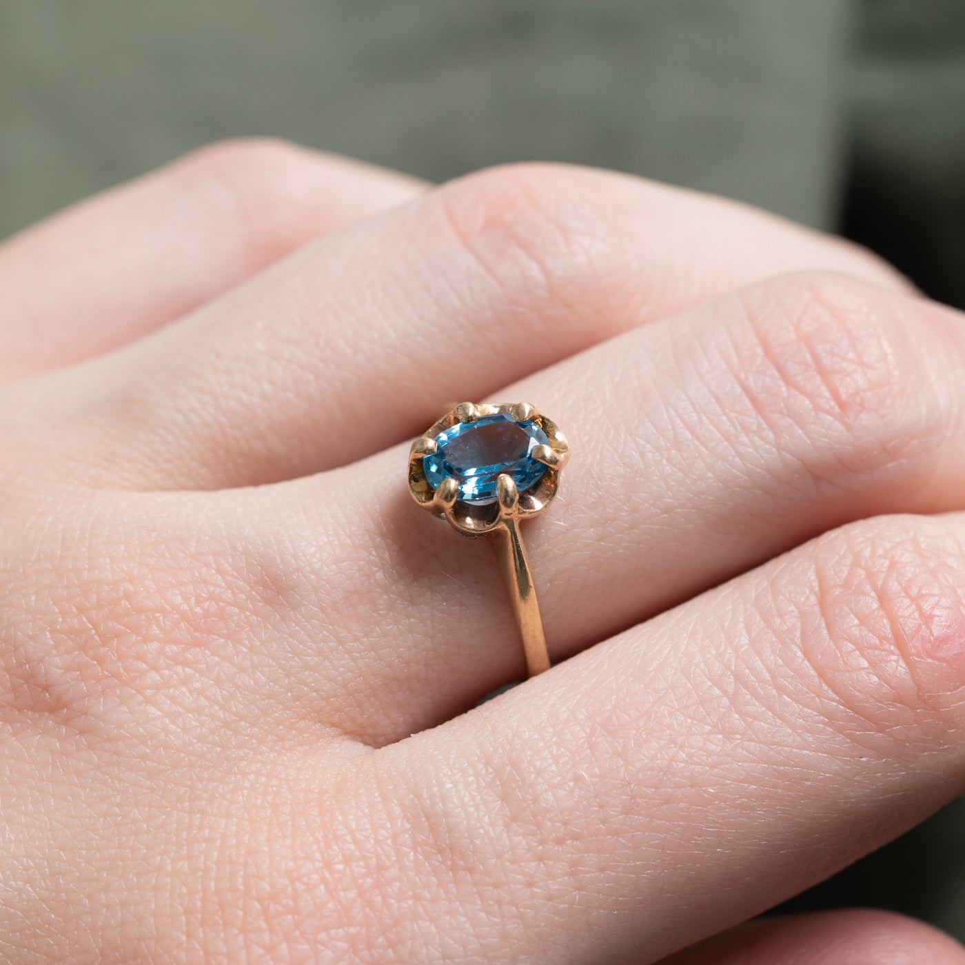 Belcher Set Oval Cut Topaz Ring | 1.06ct | SZ 6.75 |