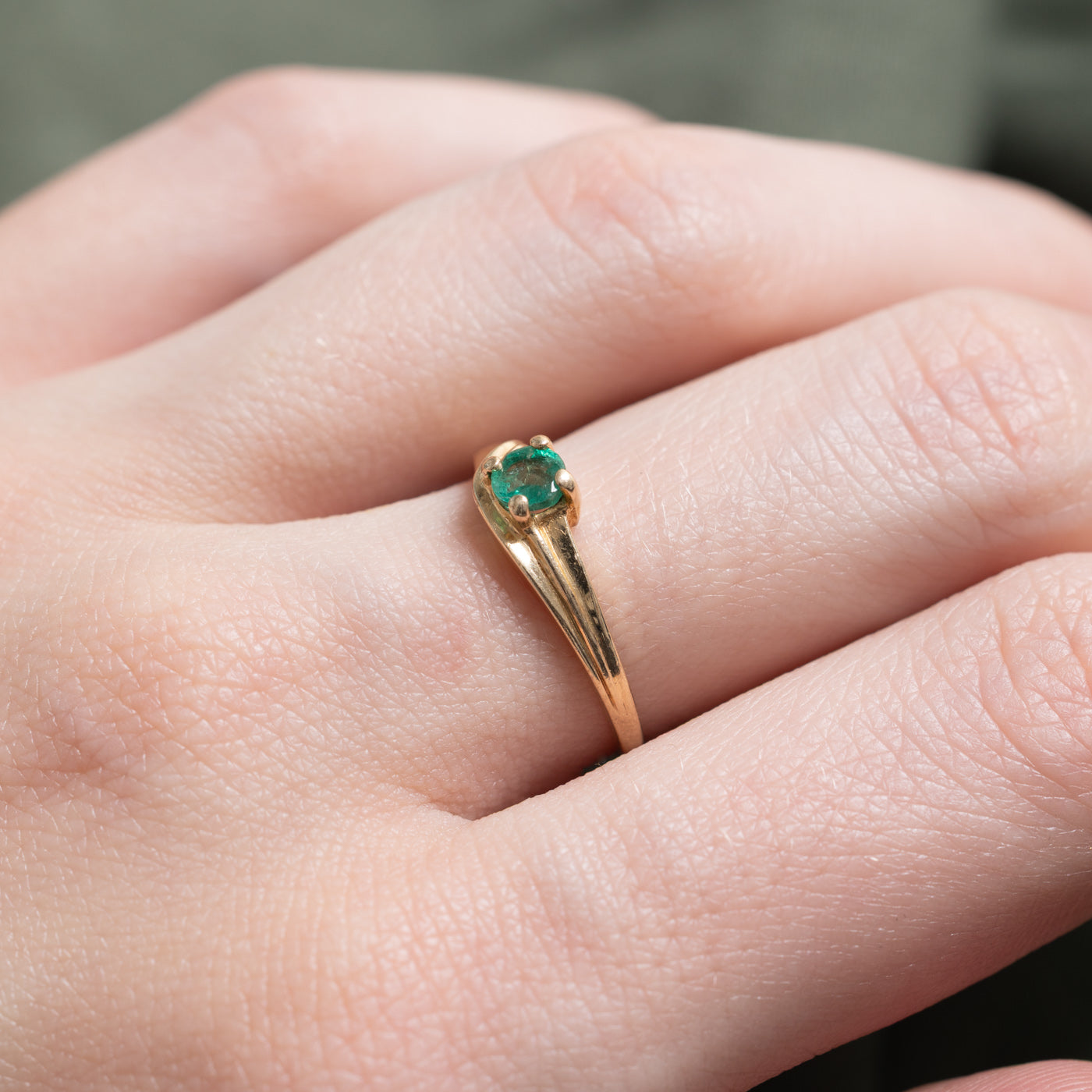 'Birks’ Solitaire Emerald Ring | 0.16ct | SZ 6.0 |