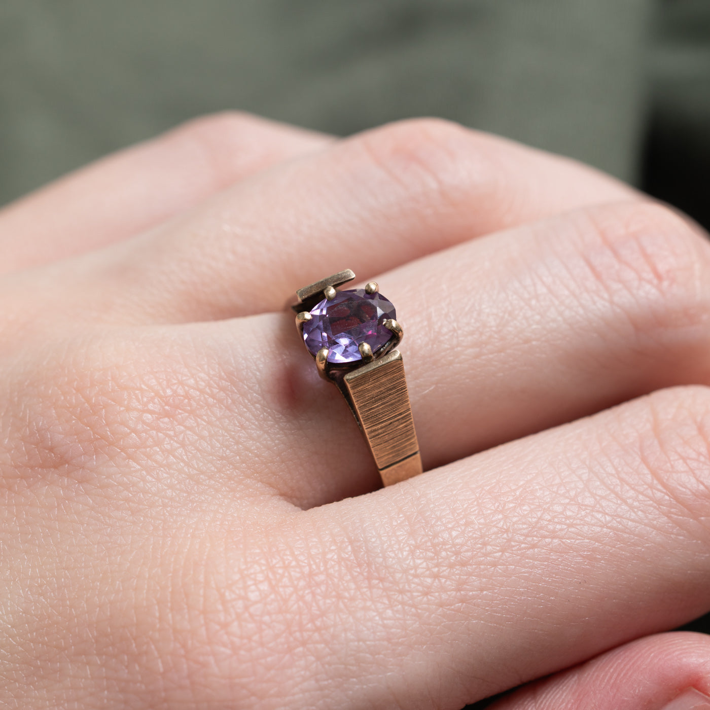 Synthetic Sapphire Textured Ring | 1.10ct | SZ 8.0 |