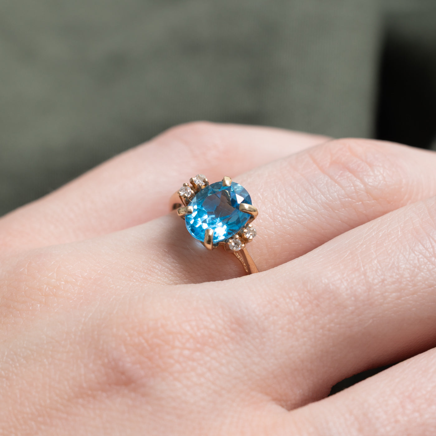 Blue Topaz & Diamond Accented Ring | 2.35ct, 0.04ctw | SZ 5.75 |