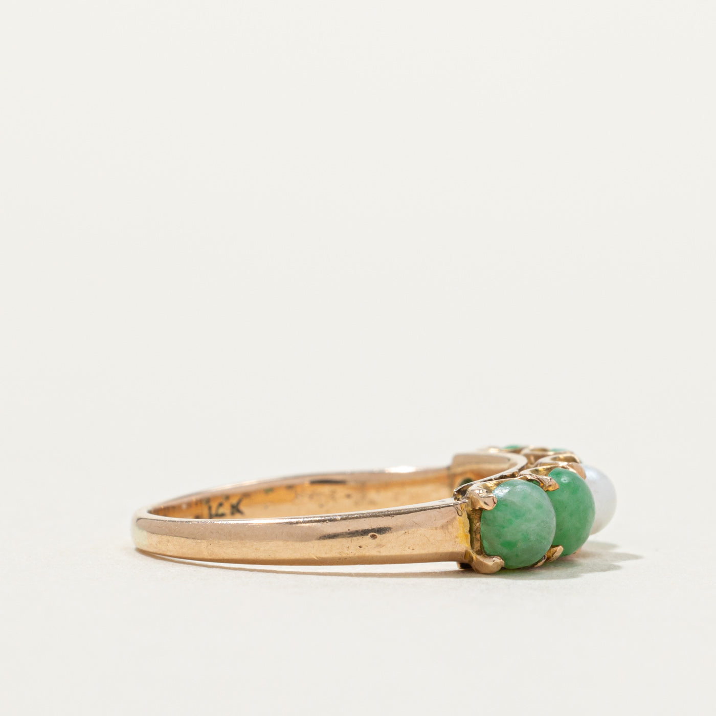 Five Stone Pearl & Jadeite Ring | 1.51mm | SZ 4.75