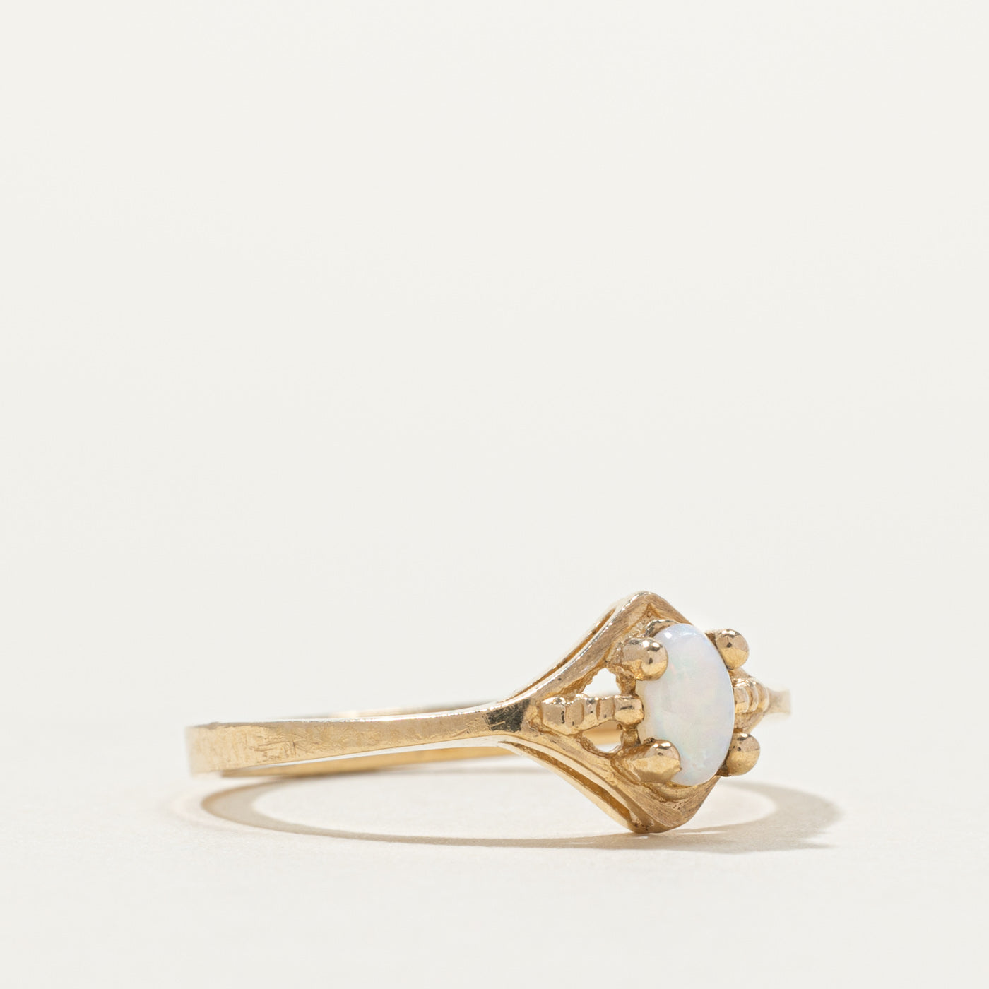 10k Solitaire Opal Geometric Ring | SZ 6