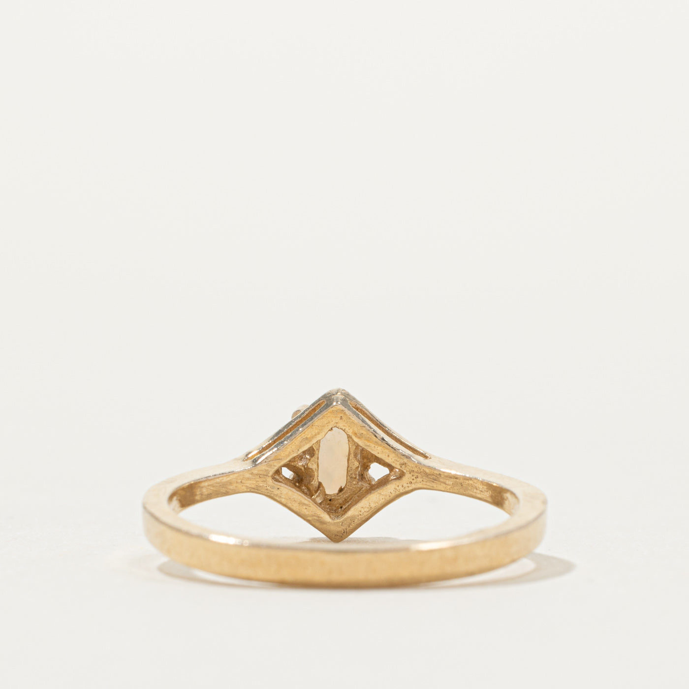 10k Solitaire Opal Geometric Ring | SZ 6