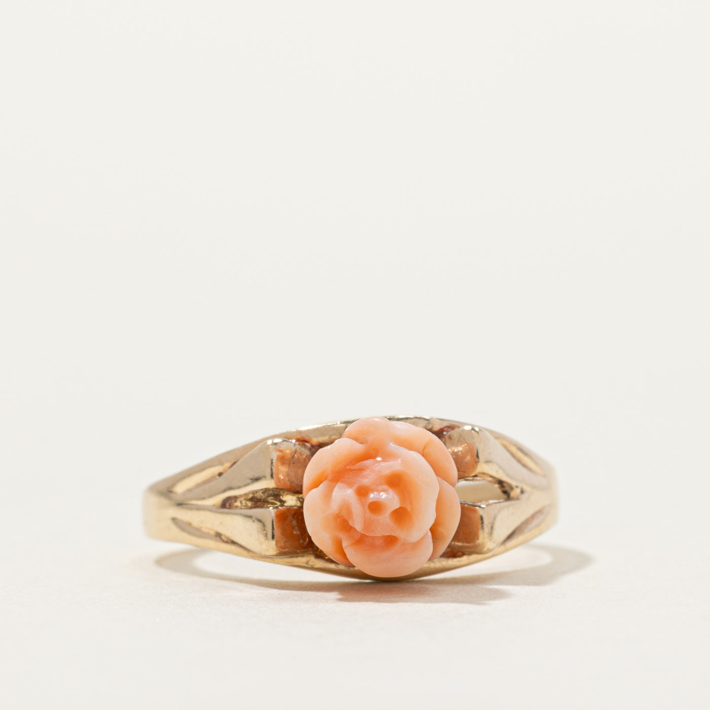 10k Coral Rose Ring | SZ 4.5