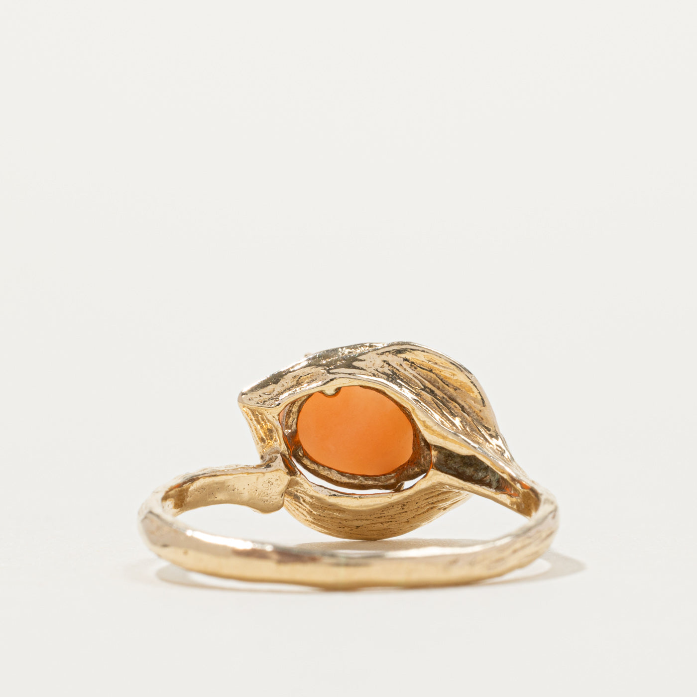 10k Coral Leaf Design Ring | SZ 7.75