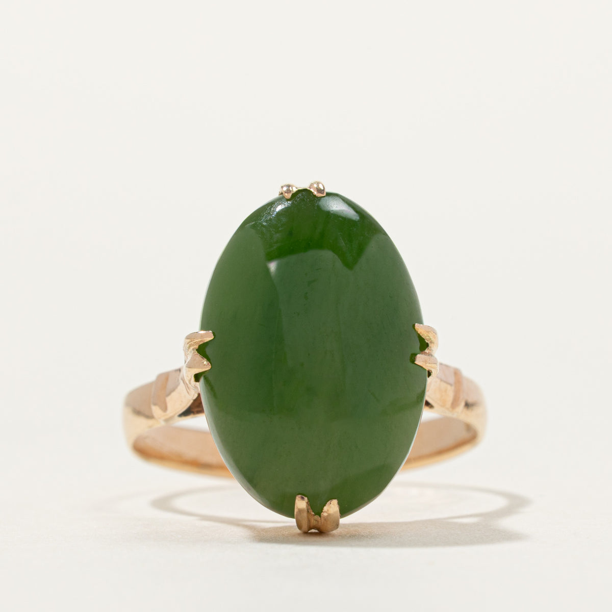 Solitaire Nephrite Jade Ring | SZ 6.5