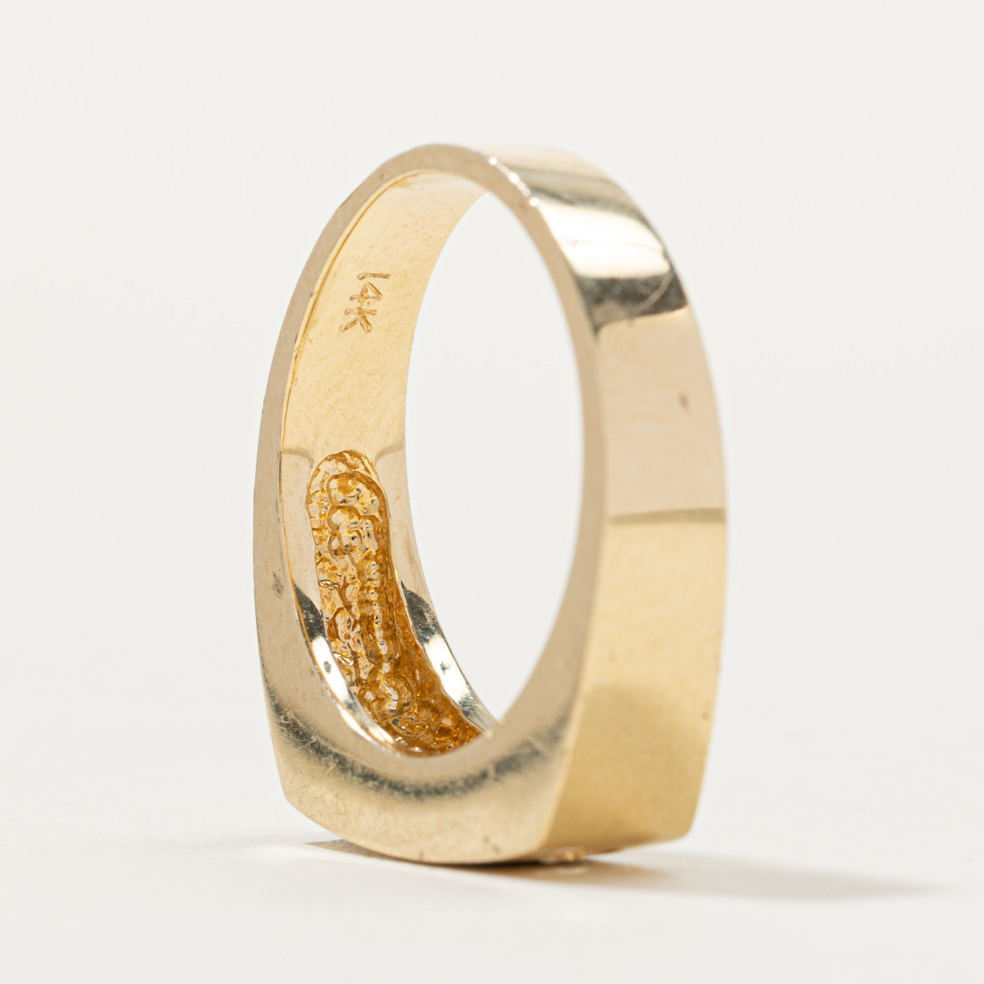 14k East West Onyx & Diamond Accented Geometric Ring | SZ 7.5