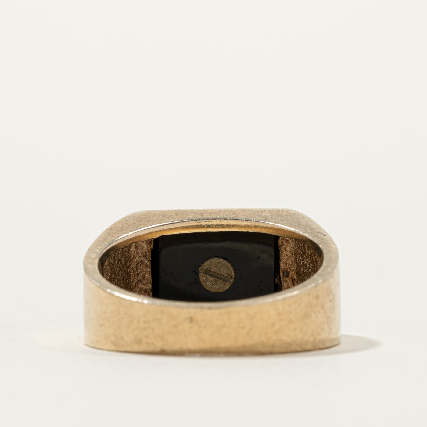 10k Onyx "A" Initial Signet Ring | SZ 9.5