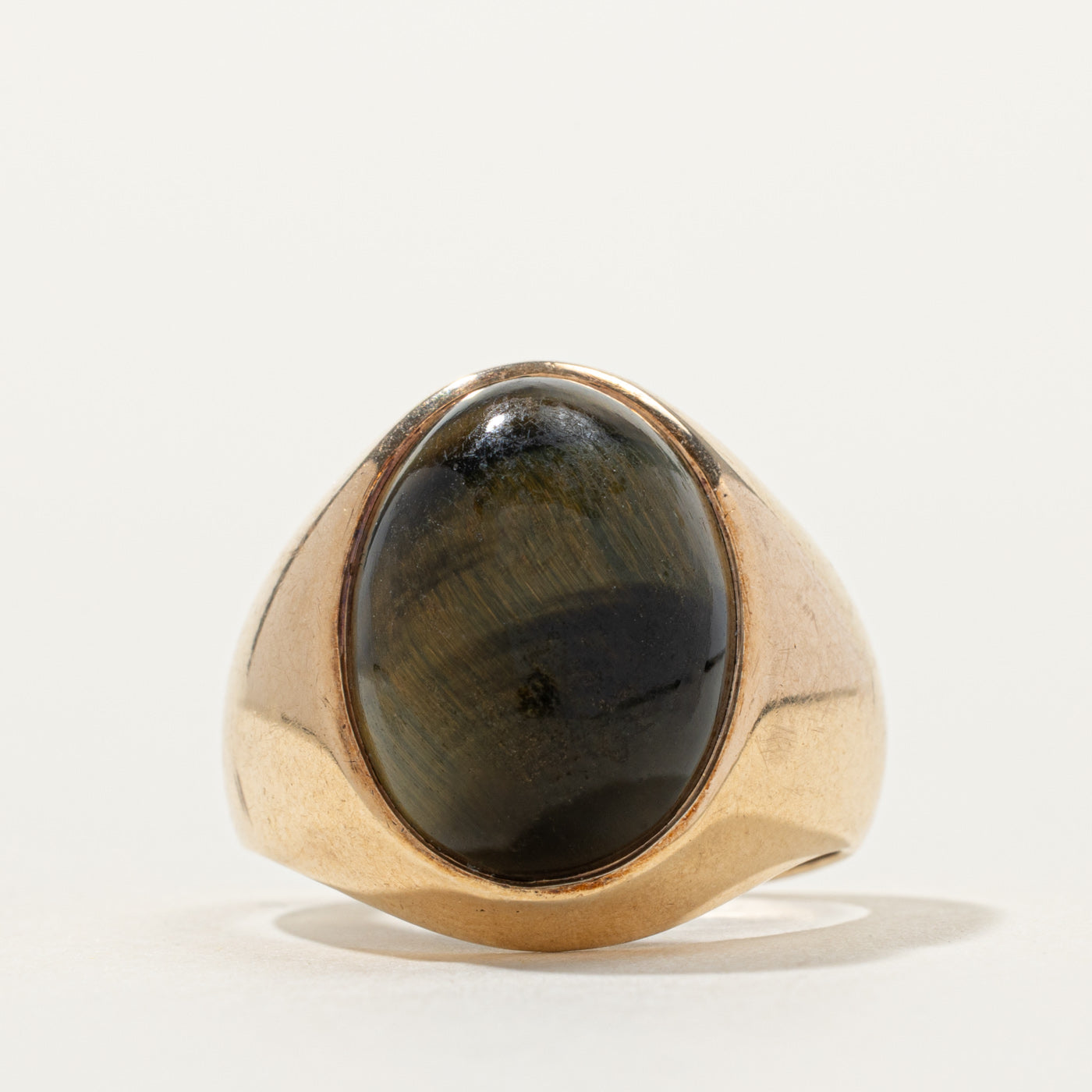 10k Tiger's Eye Chunky Signet Ring | SZ 7.25