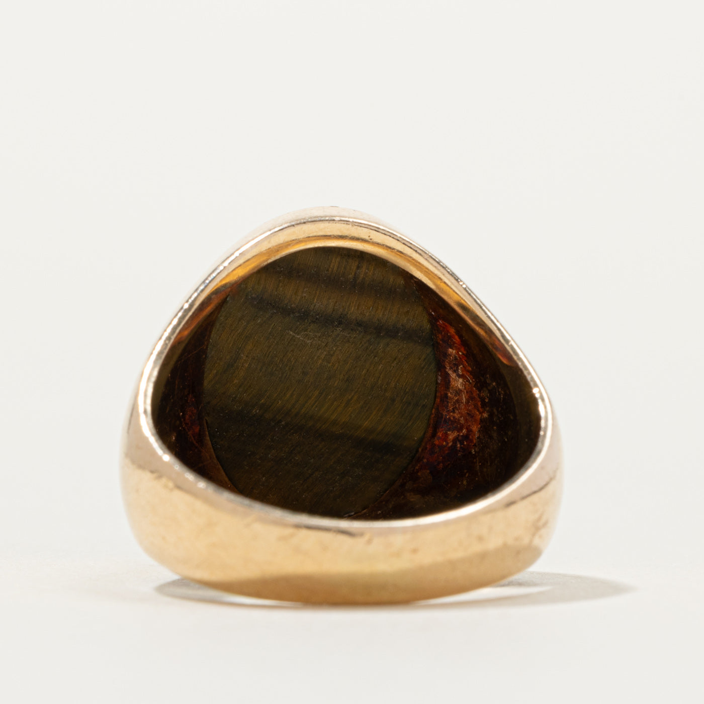 10k Tiger's Eye Chunky Signet Ring | SZ 7.25